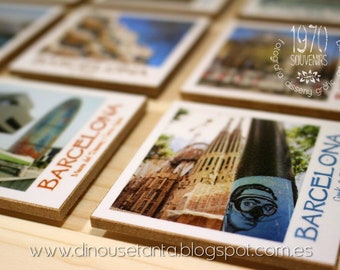 Imán polaroid madera | Colección Barcelona original | BCN collection | Recuerdos únicos | Souvenir Barcelona | Imanes personalizados |