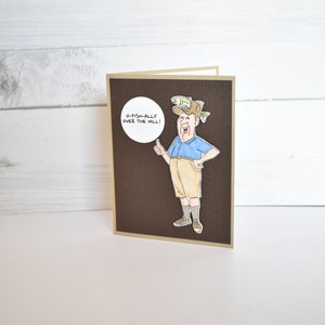 Fisherman Birthday Card, Over the Hill Birthday, Humorous Masculine Birthday Card