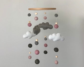 Mobile Baby Babymobile Mobile Wolken Kinderzimmer Kinderbett Geschenk Weihnachten Schwangere Weihnachtsgeschenk Baby Weihnachten verschenken