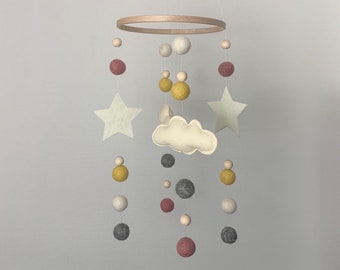 Mobile Wolken Sterne Babymobile Mobile Baby Kinderzimmer Dekoration Mobile Kinderbett Geschenk Baby Geschenk Schwangere Geschenk Geburt