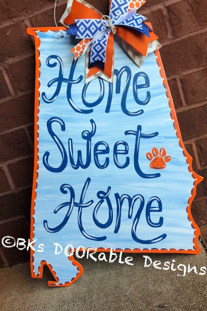 Sweet Home Alabama Door Hanger State Of Alabama Great Gift Home