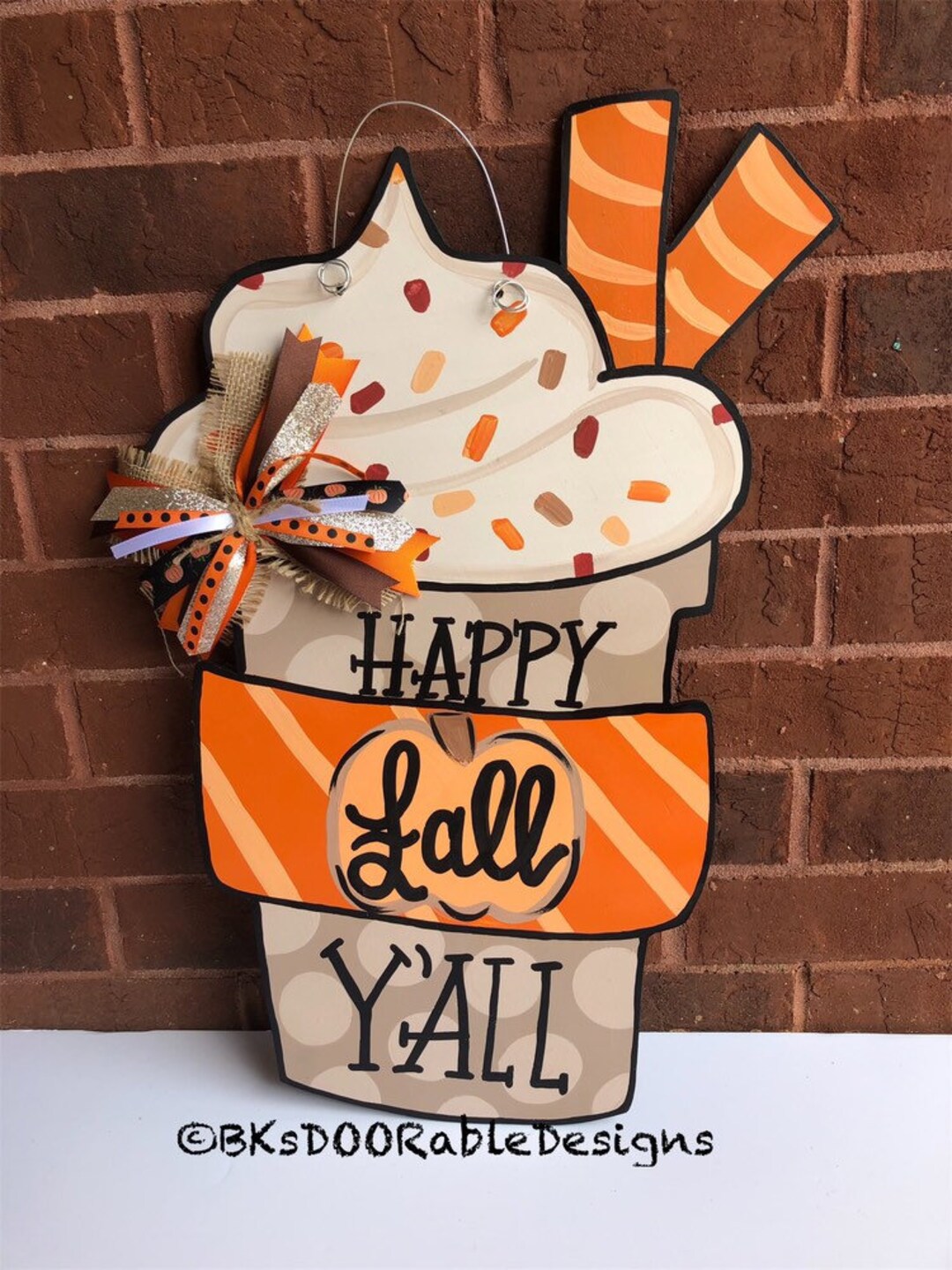 Latte Pumpkin Spice Door Hanger Fall Home Decor PSL Pumpkin Spice Latte ...