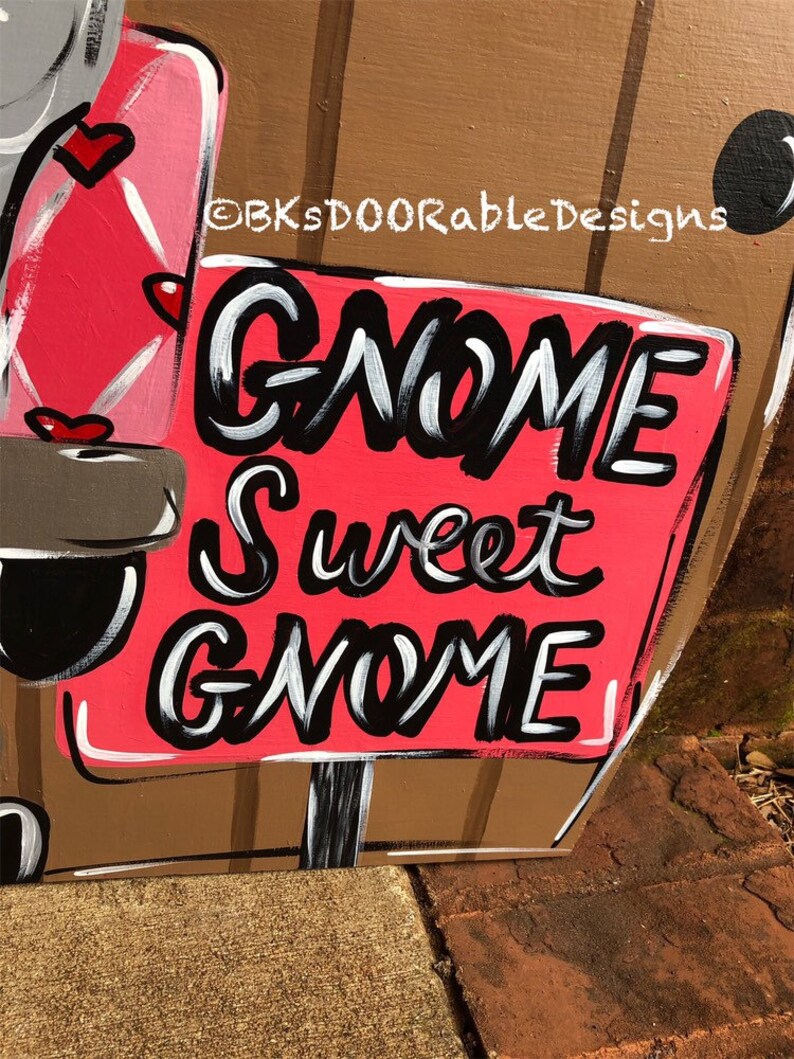 Download Red Pink Hearts Gnome Life Cuteness Gnome Sweet Gnome Home Sweet Home Door Hanger Love Valentine S Day Door Hangers Home Living Vadel Com