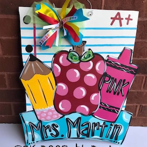 Back to School Classroom Decor | Teacher Door Hanger | Welcome to Class Wall Art | Personalized Teacher Gift for Teacher Appreciation