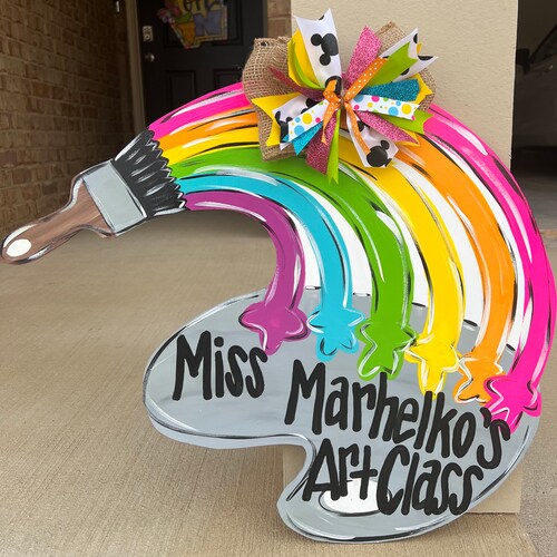 to Art Class Art Teacher Door Hanger Classroom Decor