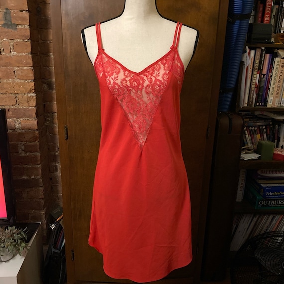 red slip mini dress