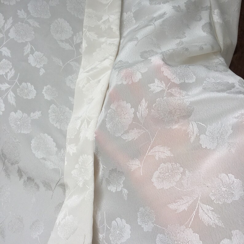 collared blouse shimmering white blouse embossed blouse long sleeve top Vintage 1980s80s semi-sheer white blouse white floral top ML