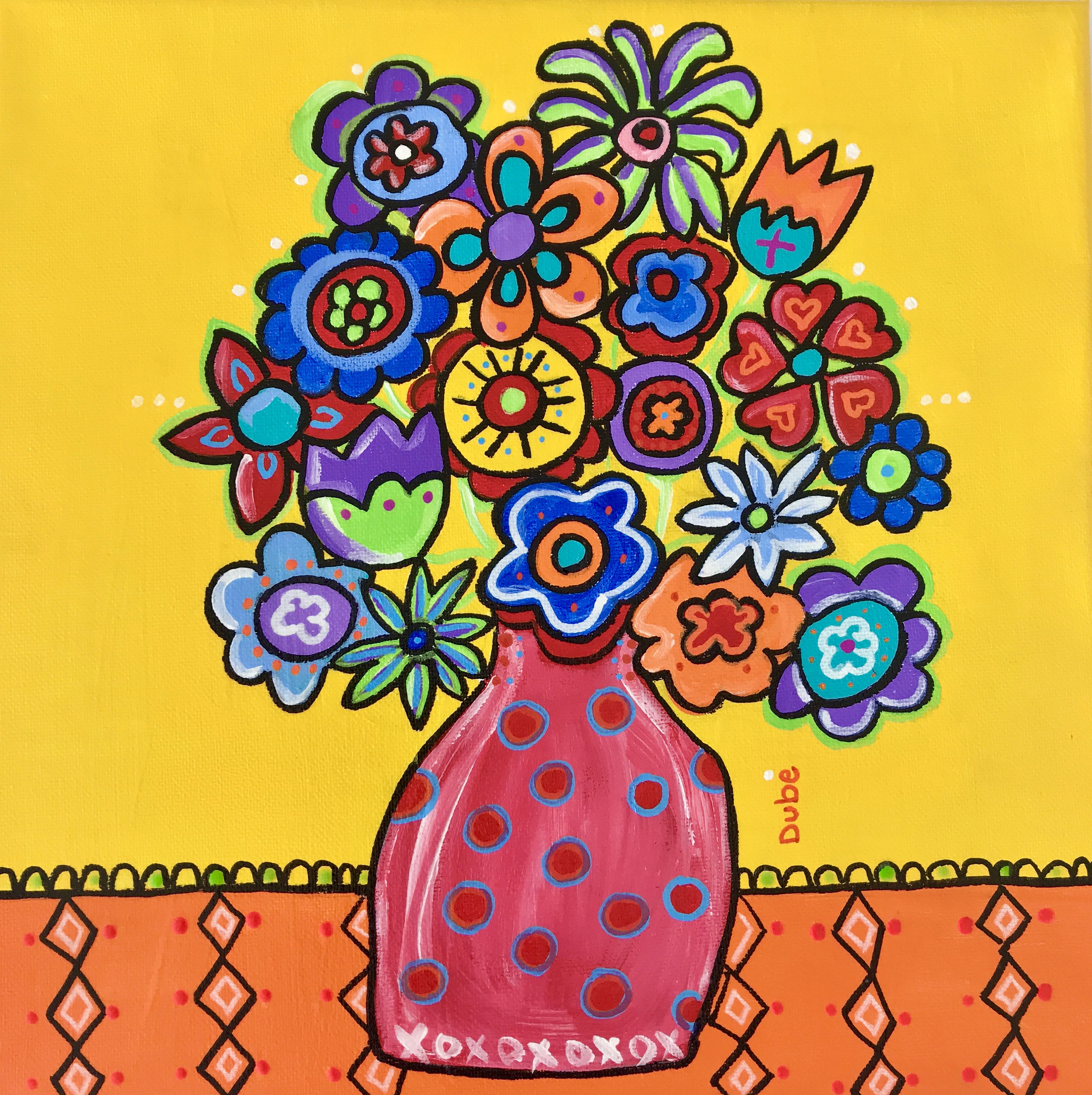 Vase with Flowers - Children Drawing Stock Illustration - Illustration of  drawing, kindergarden: 41249477