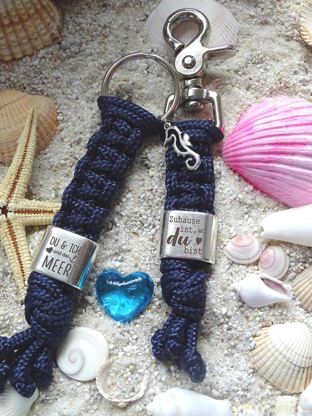 Keychain Made of Sailing Rope Various Colors WITH and WITHOUT Pendant