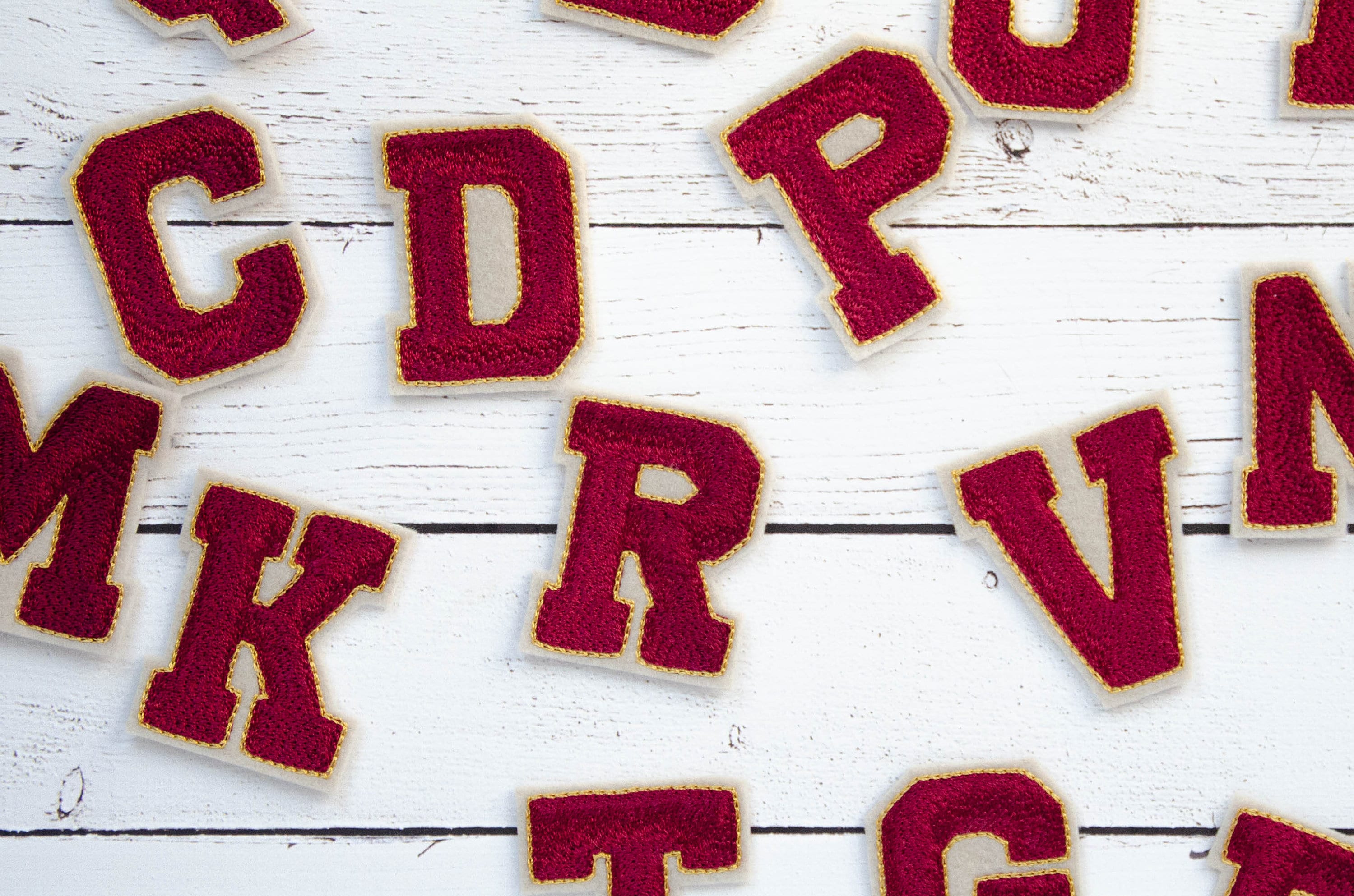 Letter & Number Patch Embroidered Patch, Handmade Chainstitch