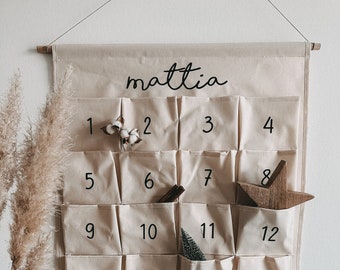 Advent calendar with name made of fabric