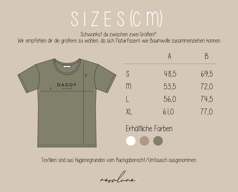 DADDY Shirt personalized with year olive green, size S image 4