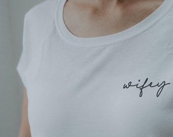 Partnershirt WIFEY, weiß | schwarz