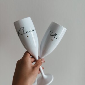 champagne glass personalized white plastic image 6