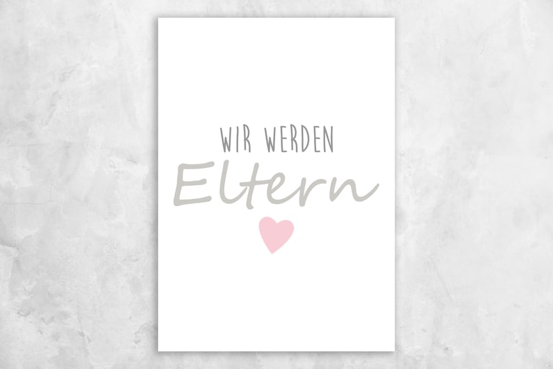 Wir werden Eltern Postkarte Etsy