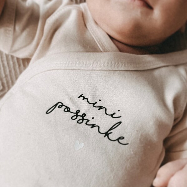 Baby wrap body mini + name | Organic cotton baby bodysuit bodysuit