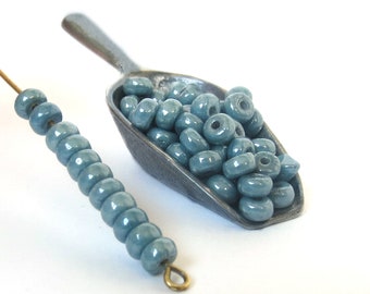 4mm Czech Rondelle Beads 120 or 600pcs Luster Blue Czech Glass Beads