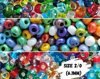 2/0 Czech Glass Seed Bead Mix Rainbow - Large Hole Macrame Beads for Colorful Jewelry and Crafts