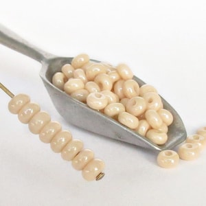 4mm Czech Glass Beads Rondelle Chalk Beige, 120pcs or 600 pcs Glass Spacer Beads
