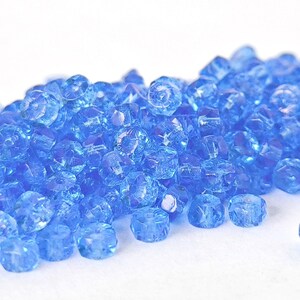 Sky Blue 4mm Czech Fire Polished Faceted Rondelle Glass Spacer Beads for Jewelry Making image 2