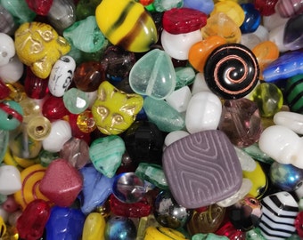 40 gr (about 1 1/5 oz) Glass Bead Mix, Multi Rainbow, Czech Glass