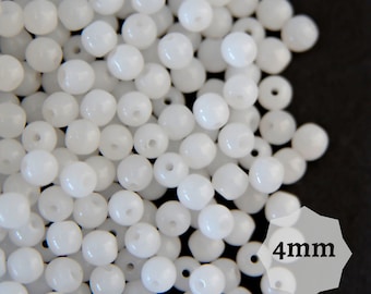 4mm Czech Glass Round Druk Beads Chalk White 120 or 600pcs Small Spacer Beads