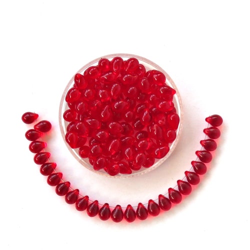 6x9mm Teardrop Beads for Jewelry Making Czech Glass Beads Etsy