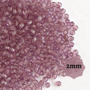 100/300 Stück Amethyst Lila Tschechische feuerpolierte Perlen 2 mm facettierte runde Glasperlen