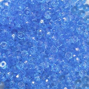 Sky Blue 4mm Czech Fire Polished Faceted Rondelle Glass Spacer Beads for Jewelry Making image 4
