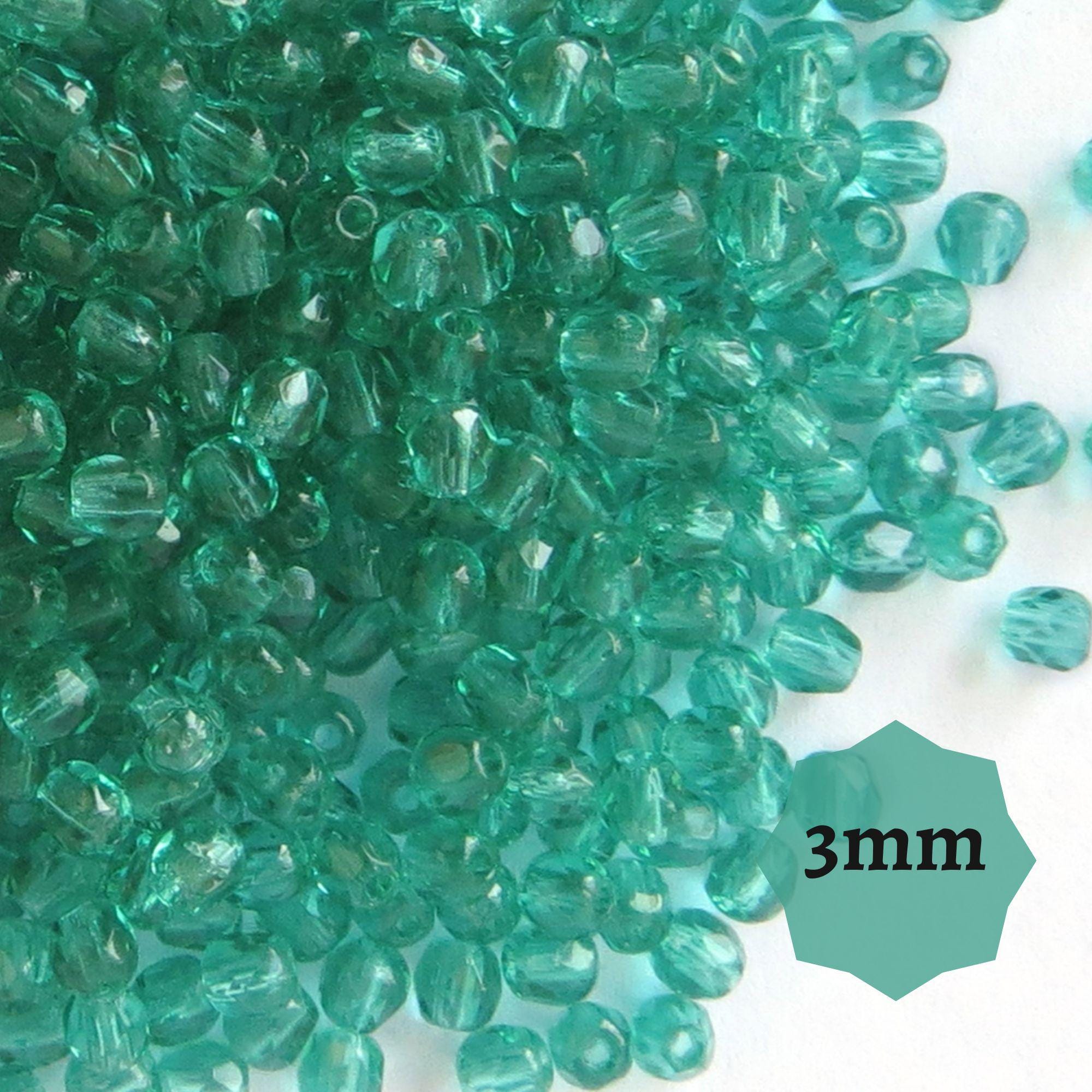 Lot De 500 Perles à Facettes En Verre Tchèque 5.5 Mm Vert émeraude Clair - Pour Création De Bijoux DIY