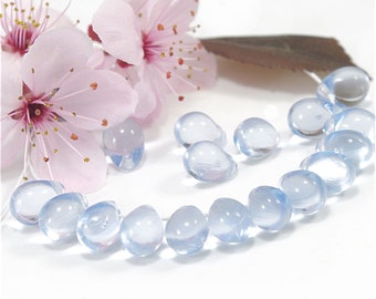 Light Blue Czech Glass Teardrop Beads 5x7mm Small Jewelry Making 50 or 200 pcs