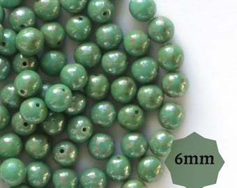マーブル斑点ガラスビーズ 100 個 - 6 mm - グリーン - PF74 - Etsy 日本