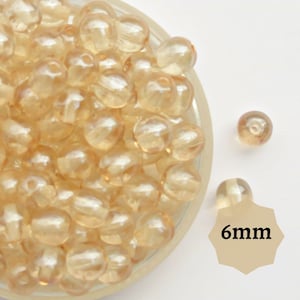80 or 400 pcs Czech Glass Beads 6mm Round Champagne Beige DIY Beads