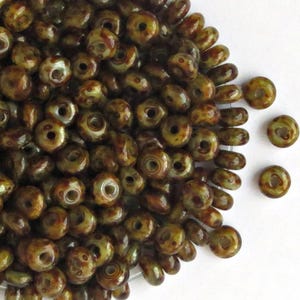 Picasso Brown Blue Czech Glass Beads Rondelle 4mm 120pcs or 600 pcs Glass Spacer Beads