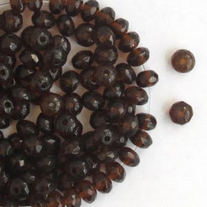 5mm Dark Topaz Brown Czech Firepolished Glass Faceted Rondelle Beads 80pcs or 400 pcs pack