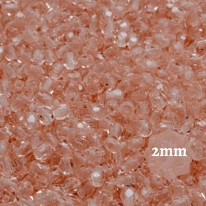 100/300 pcs Rosaline Pink Czech Fire Polished Beads 2mm Faceted Round Glass Beads