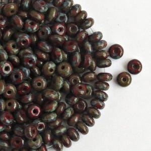 Picasso Red Czech Glass Beads Rondelle 4mm 120pcs or 600 pcs Glass Spacer Beads
