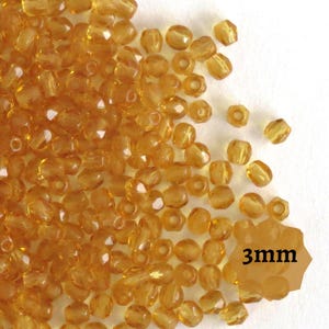 100 lub 300 szt. Topaz Brown Czeskie Ogniopolerowane Koraliki Szklane 3 mm Fasetowane Okrągłe Koraliki