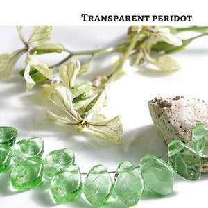 Czech Glass Beads 40 or 200 pcs Peridot Green Leaf Beads for Jewelry Making 7mm X 12mm image 5