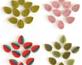 10 or 30 pcs Various Colors Dogwood Leaf Bead Czech Glass Beads For Jewelry Making, 16mm