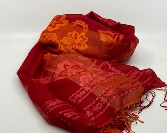 Transparent silk scarf