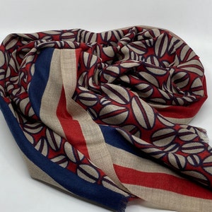 Coffee bean pattern: Fine cashmere scarf with a great print in 4 colors