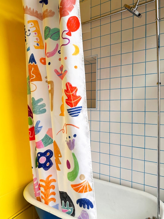 Quality Unique Shower Curtain With Colourful Original Pattern Polyester Water Resistant and Washable 71 X 71 Cool Mother s Day Gift Etsy UK