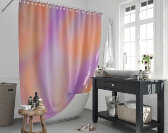 Trippy shower curtain with original vaporous pattern, water resistant and washable, 71 x 71, colourful, abstract, unique Mother's day gift