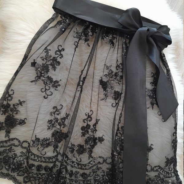 Dirndlschürze Organza schwarz