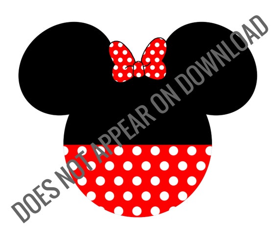 Minnie Mouse decorato orecchie di topo silhouette per la stampa di t-shirt  -  Italia