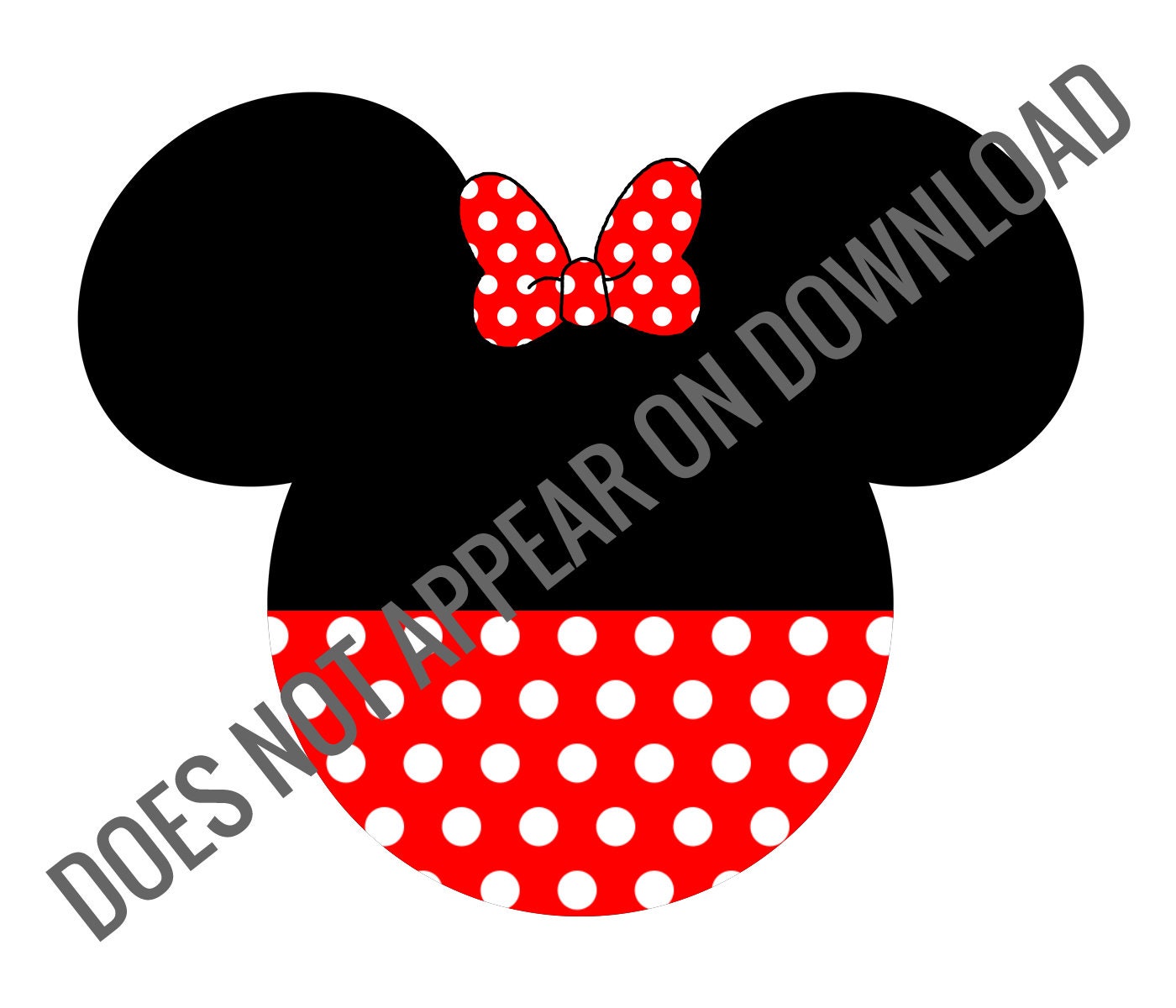 Minnie Mouse decorated mouse ears silhouette - for t-shirt printing