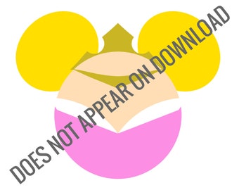 Silueta de orejas de ratón decoradas de la Princesa Aurora: para impresión en camisetas