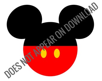 Silueta de orejas de ratón decoradas de Mickey Mouse: para impresión en camisetas
