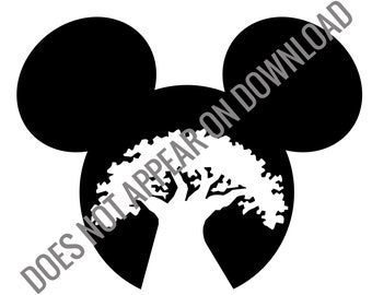 Tree of Life Mouse Ears Silhouette - for t-shirt printing